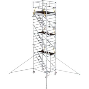 Munk Günzburger Steigtechnik MUNK Rollgerüst SG mit Schrägaufstiegen 1,35x1,80m und Ausleger 8,43m AH