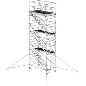 Munk Günzburger Steigtechnik MUNK Rollgerüst SG mit Schrägaufstiegen 1,35x2,45m und Ausleger 8,43m AH