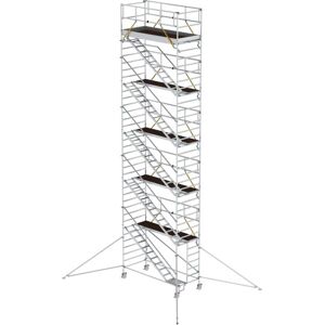 Munk Günzburger Steigtechnik MUNK Rollgerüst SG mit Schrägaufstiegen 1,35x3,00m und Ausleger 12,35m AH