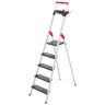 HAILO Stehleiter "L100 TopLine" Leitern Alu-Sicherheits-Stehleiter 5 Stufen Gr. B/H/L: 48 cm x 187 cm x 17 cm, grau (aluminiumfarben, schwarz) Leitern