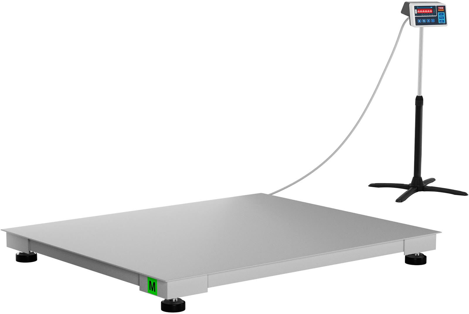 TEM Bodenwaage - geeicht - 1.500 kg / 500 g - 100 x 120 cm - LED 10200045