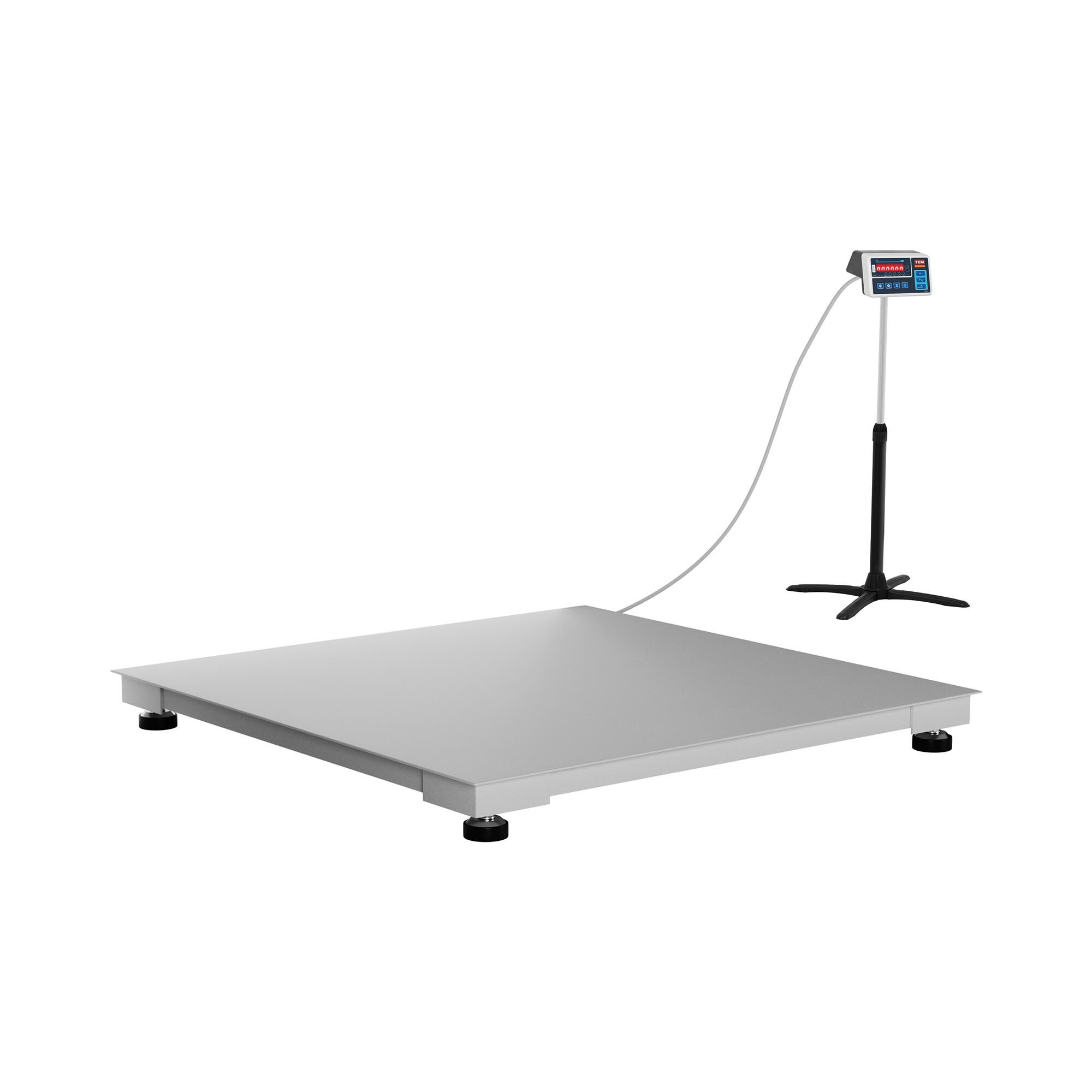 TEM Bodenwaage - geeicht - 1.500 kg / 500 g - 120 x 120 cm - LED 10200047