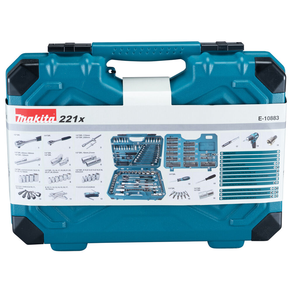 Makita Werkzeug-Set 221-teilig E-10883