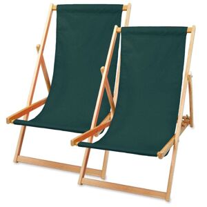 Amazinggirl Solstol, liggestol, foldbar - havestol, klapstol, klapstol i træ, strandstol, strandstol, klapstol i træ max. Bæreevne 120 kg Grøn 2 stk