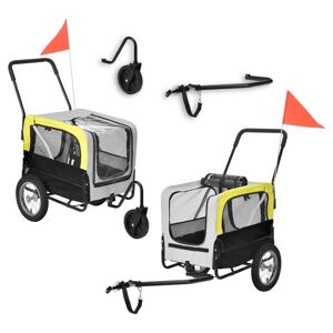[pro.tec]® Hundetransport - cykelanhænger/vogn til transport af hunde - bærekapacitet: 20 kg - gul/grå/sort