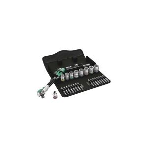 Wera Tools 05004046001, Topnøglesæt, 29 stk, Sort, Grøn, Ratchet håndtag, 3/8, 8,10,12,13,15,16,17,18,19 mm