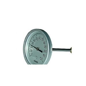 SØRENSEN & KOFOED Rüger termometer type TCH. 0-120° Ø65. 50MM føler. Klasse 1. Følerhus i rustfri AISI 304, bagudvendt føler. Excl føler lomme