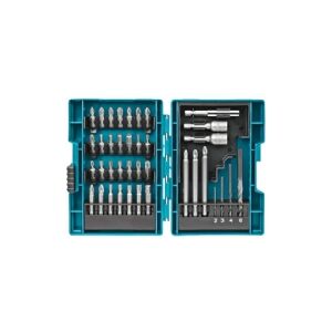 Makita - Skruetrækker, bor og sokkelbitsæt - 38 stykker - 6 mm, 8 mm, 10 mm, 4 mm, 3 mm, 2 mm - torx, phillips, pozidriv, hex - længde: 50 mm, 25 mm, 90 mm