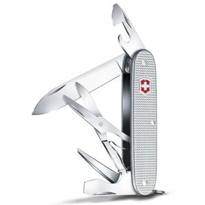 Victorinox Pioneer X Alox Pocket Knife (9 Functions Blade Scissors Can Opener) Silver, silver