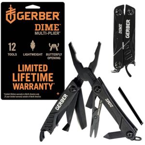 Gerber Multifunktionswerkzeug mit 12 Funktionen, Dime Pocket Multi-tool, Schwarz, 1014030