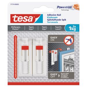 Tesa Powerstrips Klæbesøm 1 Kg 2-Pak Justerbare I Hvid