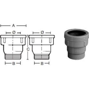 Purus Overgangsnippel 32 Mm X 1 1/4