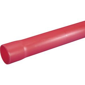 Letbæk Plast 6 Meter Letbek 32/28 Mm Pe-Kabelrør Med Muffe, Glat/glat, 6 M, Rød