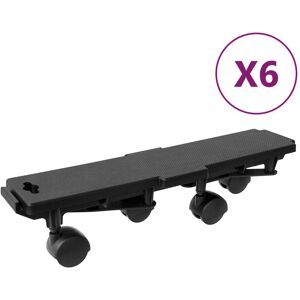 vidaXL møbelhunde 6 stk. med 4 hjul 170 kg polypropylen sort