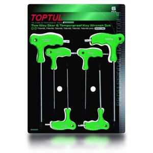 Juego de llaves TORX TOPTUL 6Stk T10 T15 T20 T25 Longitud: 100mm T30 T40 150mm