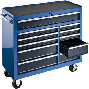 kaiserkraft Carro de taller, H x A x P 1007 x 1067 x 458 mm, 11 cajones, azul