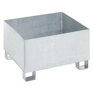 eurokraft basic Cubeta colectora de acero para bidones de 200 l, L x A x H 800 x 800 x 465 mm, con homologación, galvanizado al horno, sin rejilla