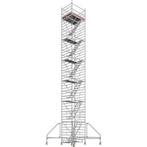 Layher Andamio rodante universal, con escalera, plataforma de 1,80 x 1,50 m, altura de andamio 13,43 m