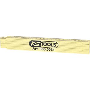 KS Tools Regla plegable de plástico, longitud 2 m, amarillo