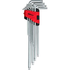 KS Tools Juego de llaves acodadas XL, Torx con orificio frontal, 9 piezas