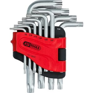 KS Tools Juego de llaves acodadas cortas, Torx con orificio, 10 piezas