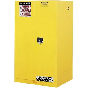 Justrite Armario de seguridad FM, H x A x P 1651 x 864 x 864 mm, puertas manuales, para sustancias contaminantes del agua, amarillo