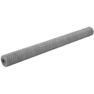 vidaXL Alambrada de gallinero acero galvanizado plateado 25x1,5 m