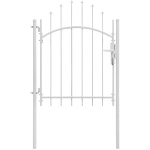 vidaXL Puerta de jardín de acero blanco 1x2 m