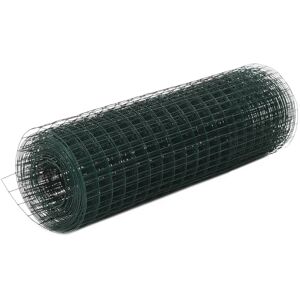 vidaXL Alambrada de gallinero acero revestimiento PVC verde 10x0,5 m