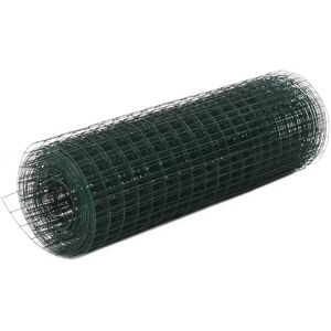 vidaXL Alambrada de gallinero acero revestimiento PVC verde 10x0,5 m