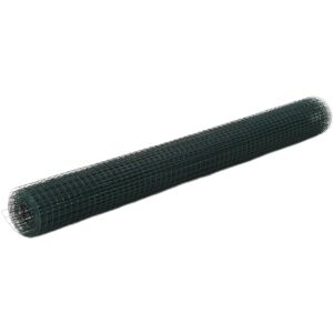 vidaXL Alambrada de gallinero acero revestimiento PVC verde 25x1,5 m