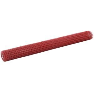 vidaXL Alambrada de gallinero acero revestimiento PVC rojo 10x1,5 m