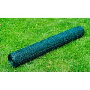 vidaXL Alambrada galvanizada con revestimiento de PVC verde 25x0,5 m