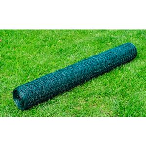 vidaXL Alambrada galvanizada con revestimiento de PVC verde 25x0,75 m