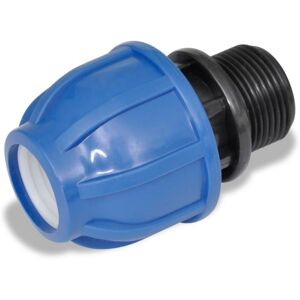 vidaXL Conector De Manguera De PE 16 Bar 20 mm A 3/4 Pulgada 2 Piezas