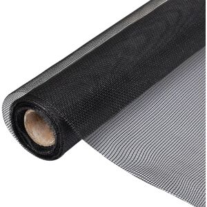 vidaXL Malla mosquitera de fibra de vidrio negra 100x1000 cm