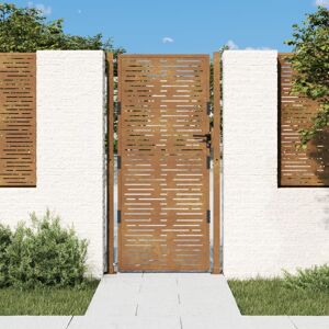 vidaXL Puerta de jardín acero corten diseño cuadrado 105x180 cm