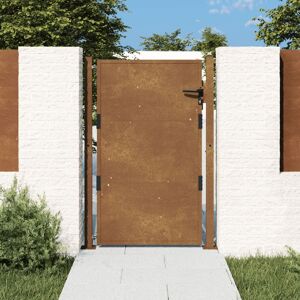 vidaXL Puerta de jardín acero corten 105x130 cm