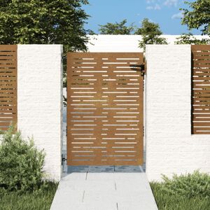 vidaXL Puerta de jardín acero corten diseño cuadrado 85x150 cm