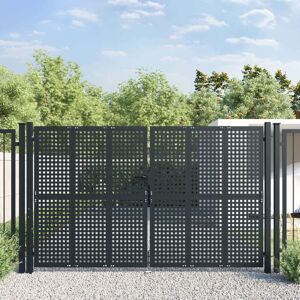 vidaXL Puerta de jardín acero gris antracita 300x225 cm
