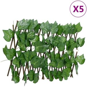 vidaXL Enrejado expansible de parra artificial verde 5 uds 180x20 cm