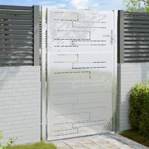 vidaXL Puerta de jardín de acero inoxidable 100x125 cm