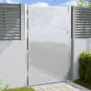 vidaXL Puerta de jardín de acero inoxidable 100x125 cm