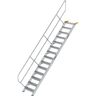 MUNK Escalera industrial, peldaños de aluminio, anchura de peldaños 600 mm, 14 peldaños