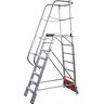 KRAUSE Escalera de plataforma de aluminio STABILO Vario compact, para pasillos estrechos, anchura 820 mm, 8 peldaños