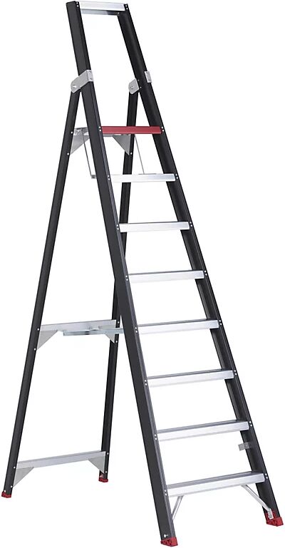 Altrex Escalera tipo tijera de seguridad, ascenso por un lado, 8 peldaños incl. plataforma