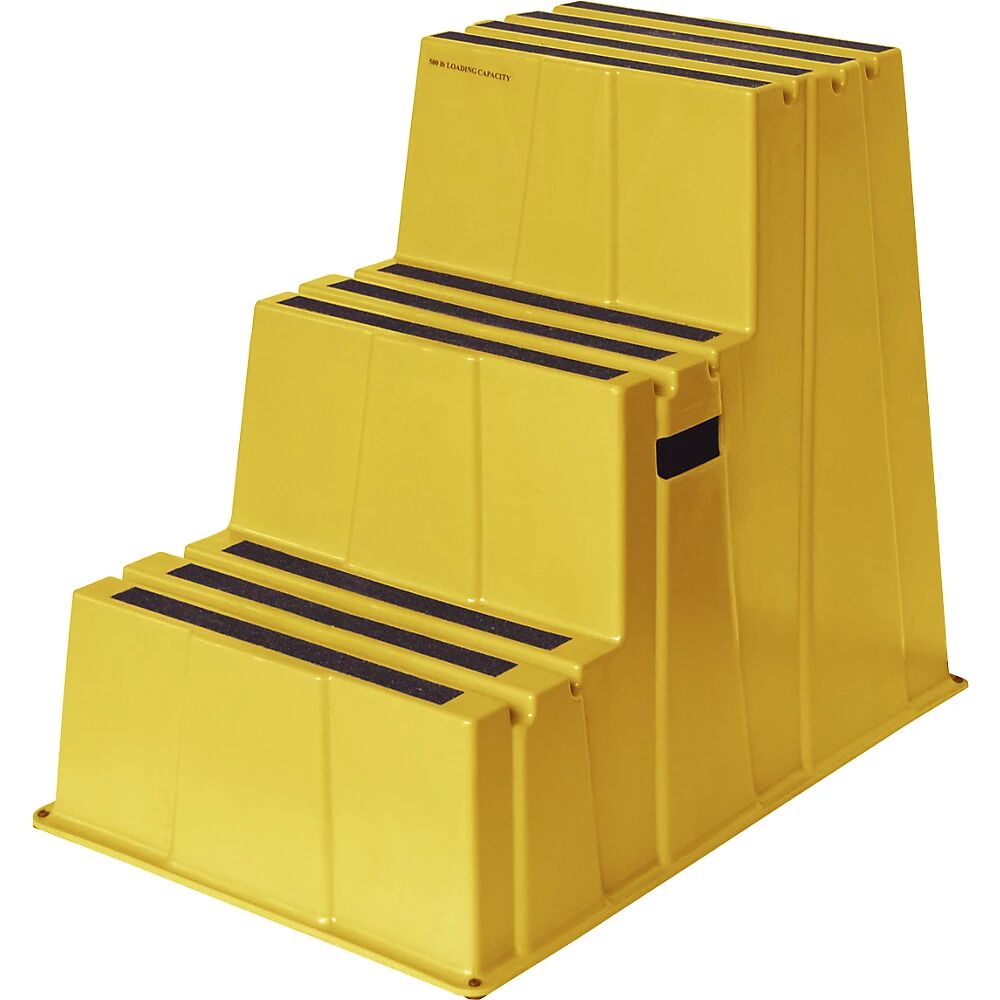 Twinco Escalerilla de plástico con peldaños antideslizantes, carga máx. 150 kg, 3 peldaños, amarilla, a partir de 2 unid.