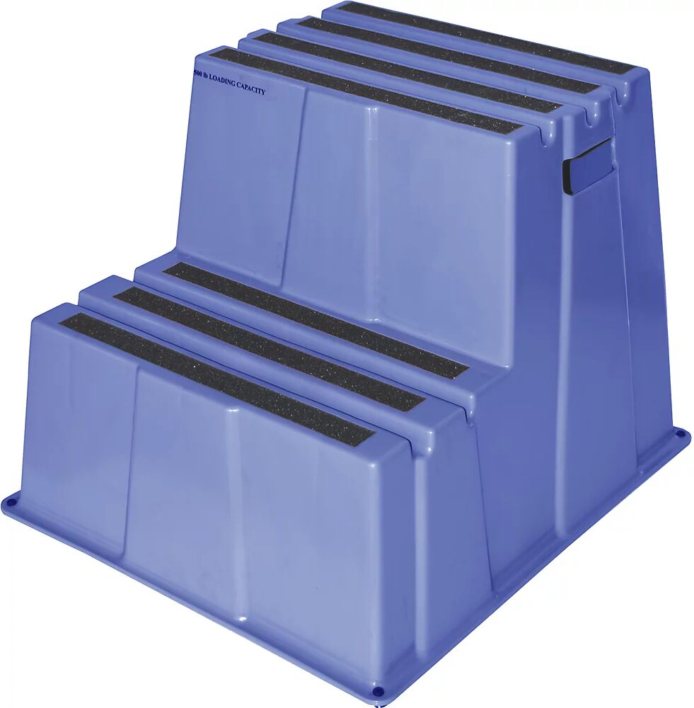 Twinco Escalerilla de plástico con peldaños antideslizantes, carga máx. 150 kg, 2 peldaños, en azul