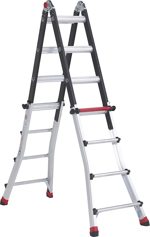 Altrex Escalera plegable telescópica, utilizable como escalera de tijera o de mano, 4 x 4 peldaños