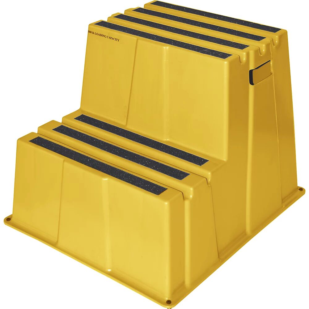 Twinco Escalerilla de plástico con peldaños antideslizantes, carga máx. 150 kg, 2 peldaños, en amarillo